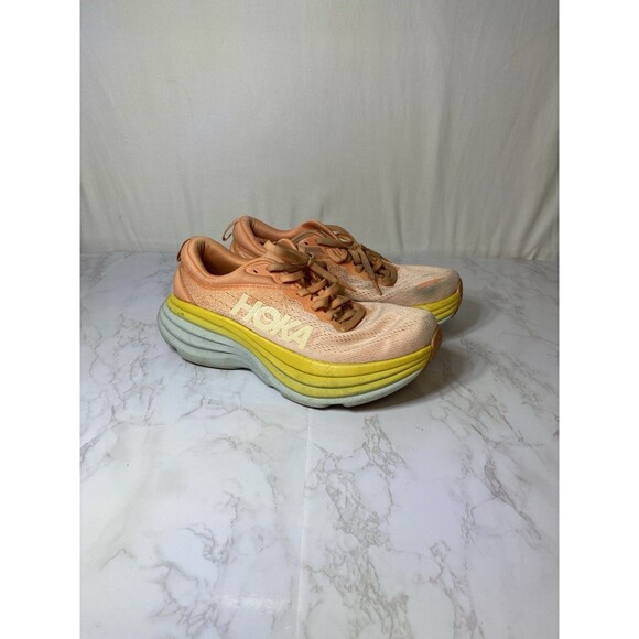 Hoka One One Bondi 8 Womens 8 B Shoes Orange Running Sneaker 1127952 SCPP - Picture 1 of 8